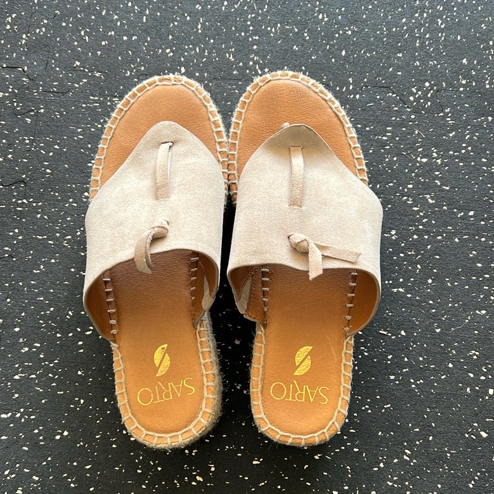 Franco Sarto beige platform sandals